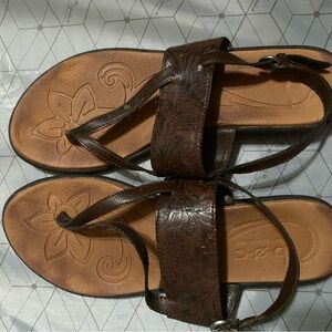 b.o.c. Dark Brown Floral Sandals